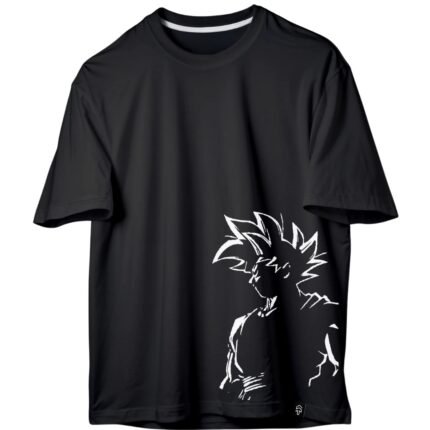 BLACK OVERSIZED GOKU PRINT T-SHIRT